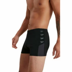 Speedo Black Boom Logo Splice Aqua Shorts -Speedo shop unnamed file 1142