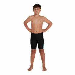 Speedo Black Boom Logo Splice Jammer Swim Shorts