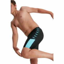 Speedo Black Boom Logo Splice Jammer Swim Shorts -Speedo shop unnamed file 1154
