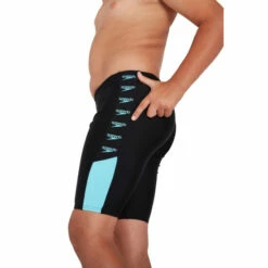Speedo Black Boom Logo Splice Jammer Swim Shorts -Speedo shop unnamed file 1155