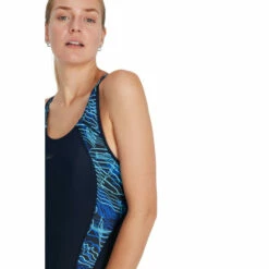 Speedo Blue Allover Panel Laneback Swimsuit -Speedo shop unnamed file 118