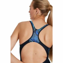 Speedo Blue Allover Panel Laneback Swimsuit -Speedo shop unnamed file 119