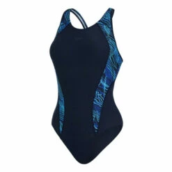 Speedo Blue Allover Panel Laneback Swimsuit -Speedo shop unnamed file 121