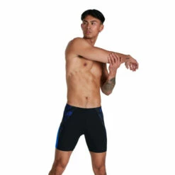 Speedo shop 28 Speedo Eco Splice Mid Jammer Black Swim Shorts
