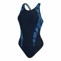 Speedo Blue Allover Panel Laneback Swimsuit -Speedo shop unnamed file 122