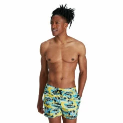 Speedo Yellow Printed Leisure 14" Swim Shorts