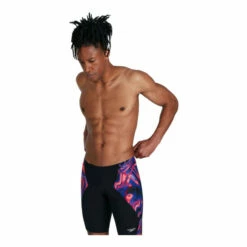 Speedo Allover Digital V-Cut Jammer Black Swim Shorts -Speedo shop unnamed file 1317