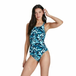 Speedo Blue Hyperboom Allover Medalist Swimsuit -Speedo shop unnamed file 134
