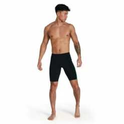 Speedo Black Boom Logo Splice Jammer Shorts