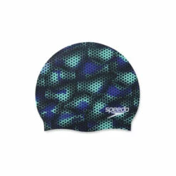 Speedo Junior Printed Silicone Black Swimming Cap