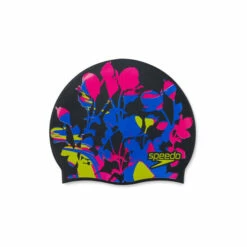 Speedo Junior Pink Printed Silicone Swimming Cap