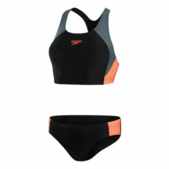 Speedo Black Colourblock Splice Two-Piece Bikini -Speedo shop unnamed file 1754