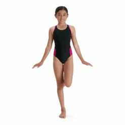 Speedo Black Boom Logo Splice Muscleback Swimsuit -Speedo shop unnamed file 210