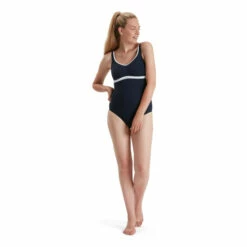 Speedo Black Contour Luxe Solid Shaping 1Pc Swimsuit