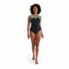Speedo Black Plastisol Laneback Swimsuit