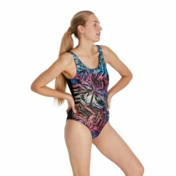 Speedo Placement U Back Black Swimsuit -Speedo shop unnamed file 279