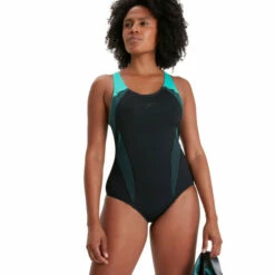 Speedo Black Plastisol Laneback Swimsuit -Speedo shop unnamed file 28
