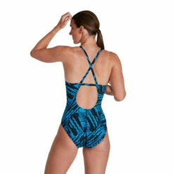 Speedo Allover Fixed Black Crossback Swimsuit -Speedo shop unnamed file 339