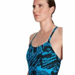 Speedo Allover Fixed Black Crossback Swimsuit -Speedo shop unnamed file 341