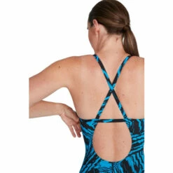 Speedo Allover Fixed Black Crossback Swimsuit -Speedo shop unnamed file 342