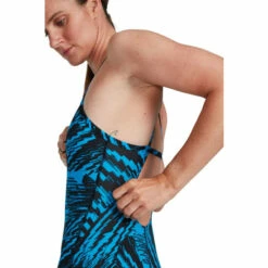 Speedo Allover Fixed Black Crossback Swimsuit -Speedo shop unnamed file 343