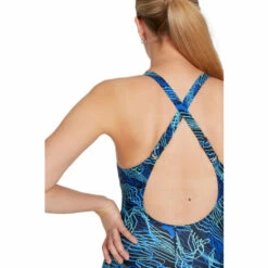 Speedo Blue Lexi Printed Shaping Swimsuit -Speedo shop unnamed file 378