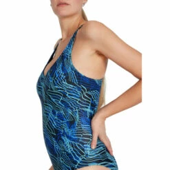 Speedo Blue Lexi Printed Shaping Swimsuit -Speedo shop unnamed file 379