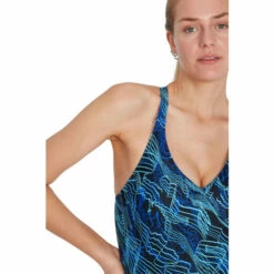 Speedo Blue Lexi Printed Shaping Swimsuit -Speedo shop unnamed file 380