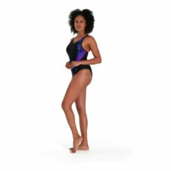 Speedo Allover Panel Laneback Black Swimsuit -Speedo shop unnamed file 47