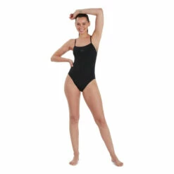 Speedo Black Endurance+ Thinstrap One Piece Swimsuit