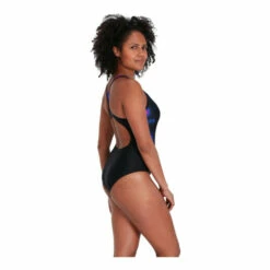 Speedo Allover Panel Laneback Black Swimsuit -Speedo shop unnamed file 50