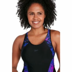 Speedo Allover Panel Laneback Black Swimsuit -Speedo shop unnamed file 52