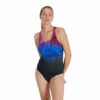 Speedo Blue Calypso Printed Shaping 1 Piece Swimsuit