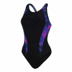 Speedo Allover Panel Laneback Black Swimsuit -Speedo shop unnamed file 54