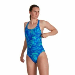Speedo Allover Powerback Blue Swimsuit