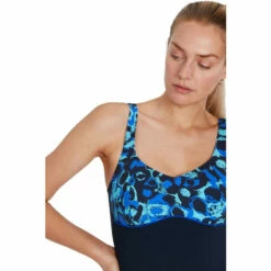 Speedo Blue Contour Lustre Printed Shaping Swimsuit -Speedo shop unnamed file 598