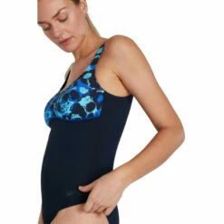 Speedo Blue Contour Lustre Printed Shaping Swimsuit -Speedo shop unnamed file 600