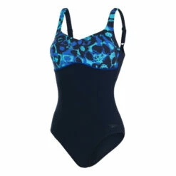 Speedo Blue Contour Lustre Printed Shaping Swimsuit -Speedo shop unnamed file 601