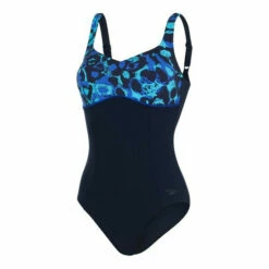 Speedo Blue Contour Lustre Printed Shaping Swimsuit -Speedo shop unnamed file 602