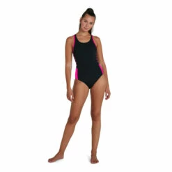 Speedo Black Boom Logo Splice Muscleback Swimsuit -Speedo shop unnamed file 68