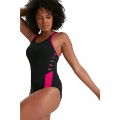 Speedo Black Boom Logo Splice Muscleback Swimsuit -Speedo shop unnamed file 72